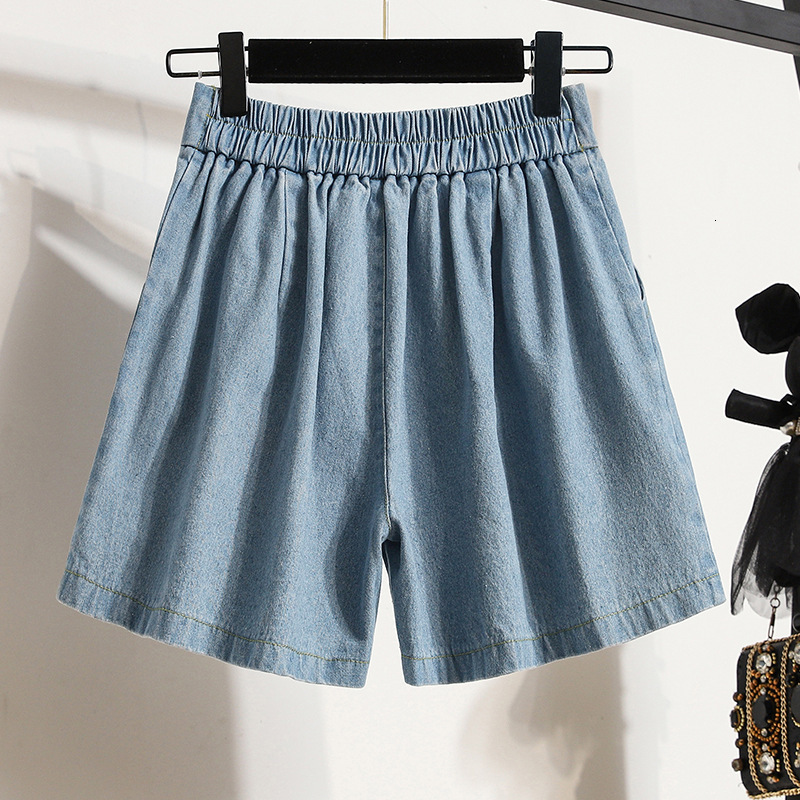 2025S Women S Designer Shorts Fat And Plus Size Women S Pound Denim Shorts Summer A Line Leg Wide Elastic High Waist Female Student Hot Pants Hot Pant