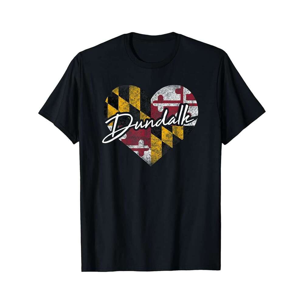 Designer T shirt I Love Ellicott City State of Maryland Flag Shirt Heart Gift - 220g Tshits