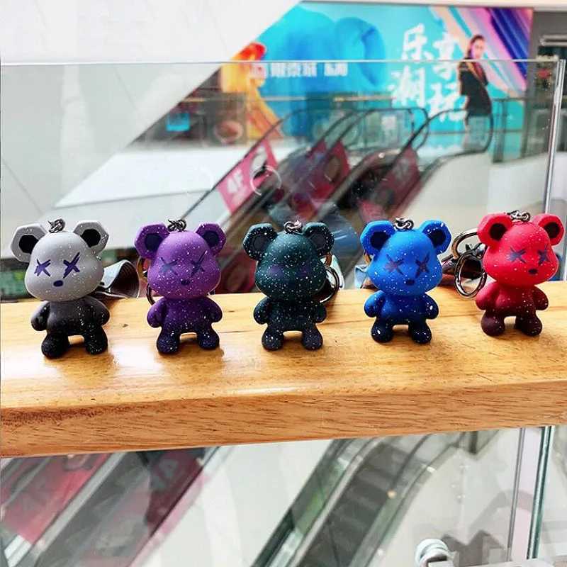 Charming Resin Star Cute Bear Keychain with Str Bear Car Keychain Backpack Keychain Pendant GiftXJ250409