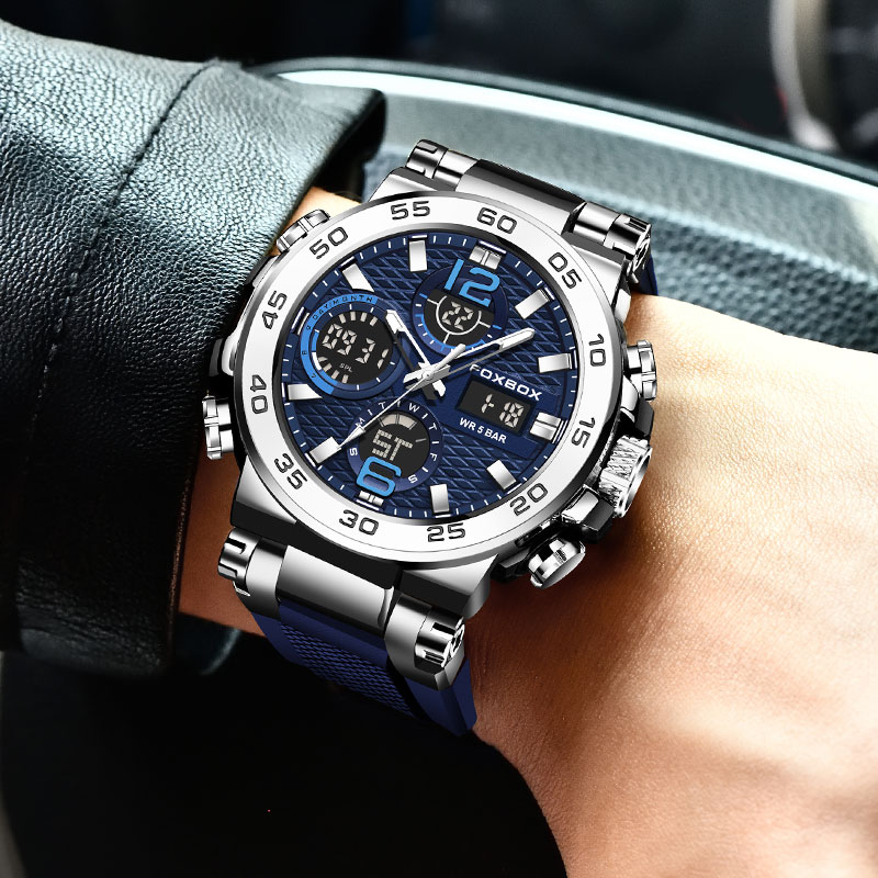 LIGE Luxury LED Display Men Wristwatches Luminous Sport Man Watch Waterproof Military Quartz Male Clock Relogio Masculino Quartz electronic dual watch