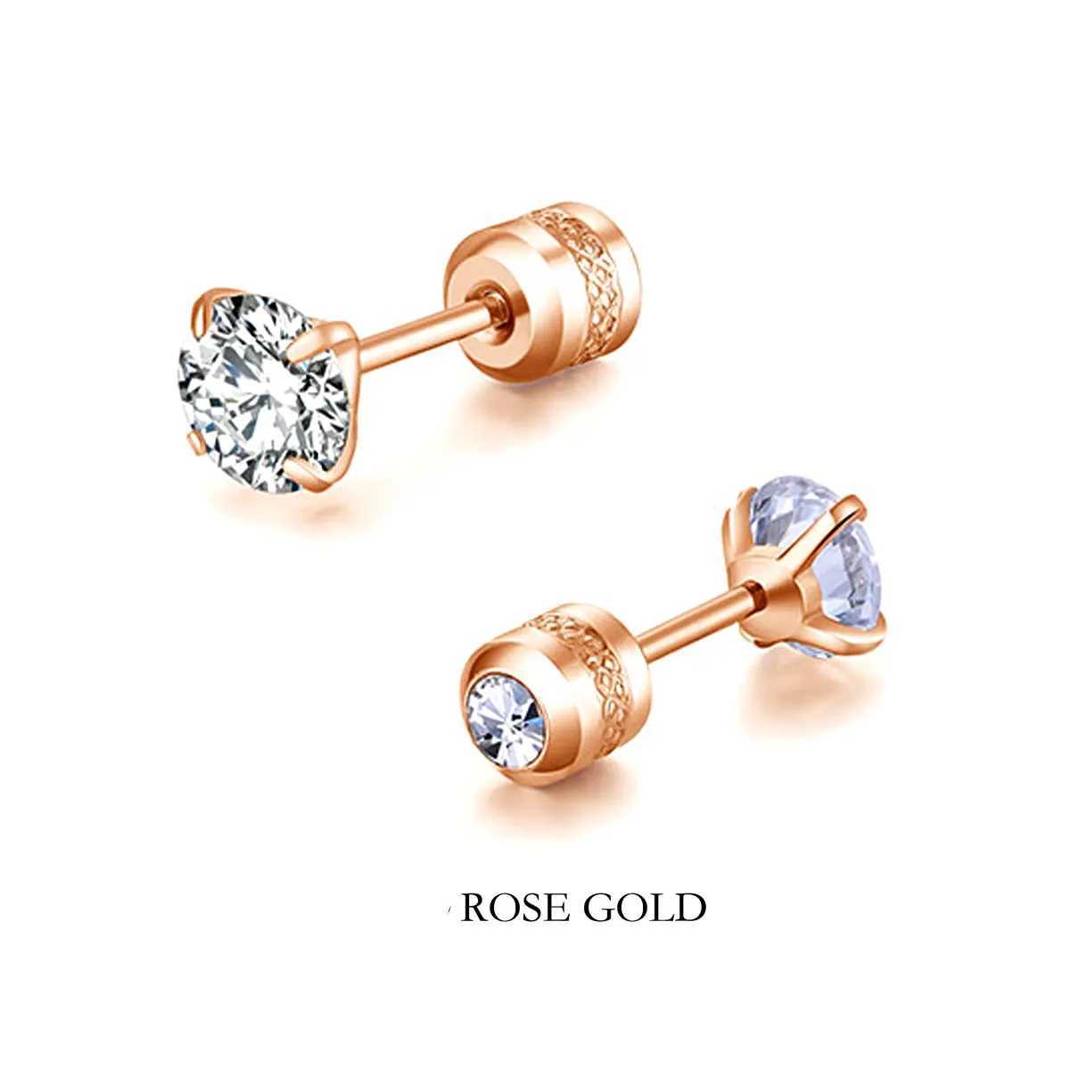 2PC Stainless Steel Mini Crystal CZ Screw Stud Earrings Ear Bone Nail Cartilage Helix Lobe Earring Ear Piercing Body Jewelry 20G Z250408
