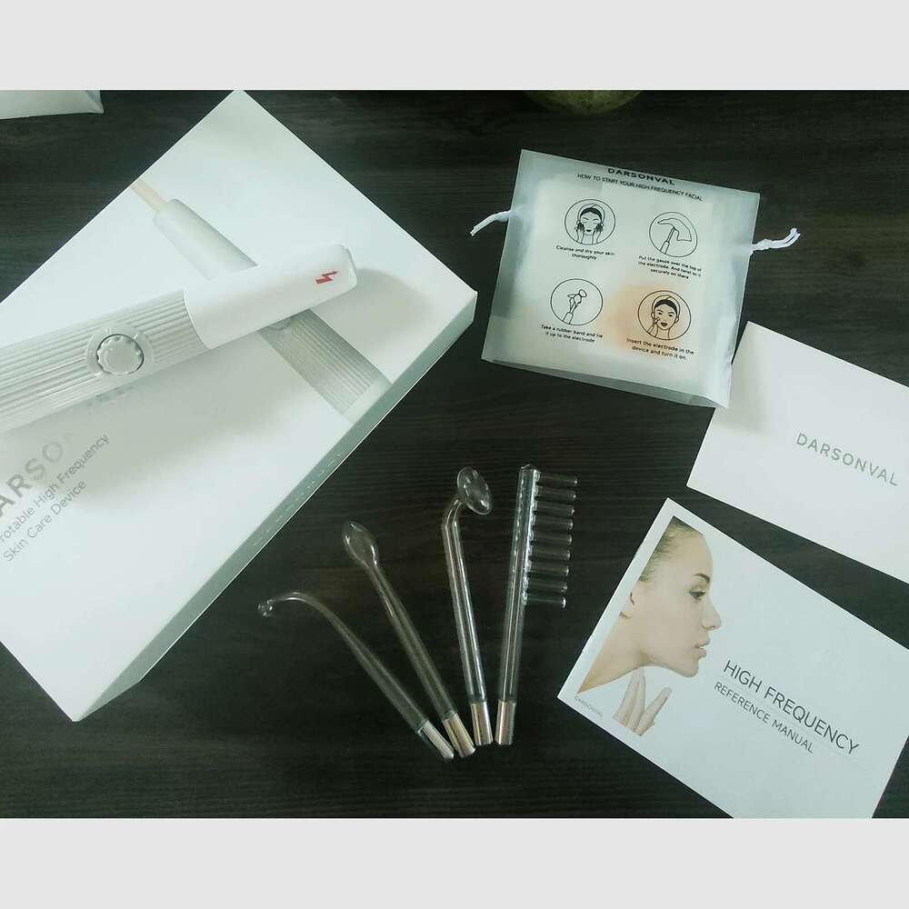 DARSONVAL Blue 6-in-1High Frequency Facial hine For Hair Face Anti Aging Therapy Acne Tool Fusion Neon+Argon Wands Skin care