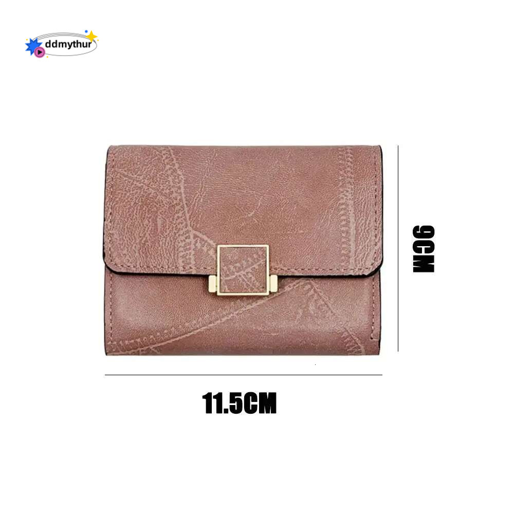 Women Wallet Vintage Short Leather Small Mini Female Fashion Multi-Card Card Holder Coin Purse Multi-functional Clutch Bag ddmythur