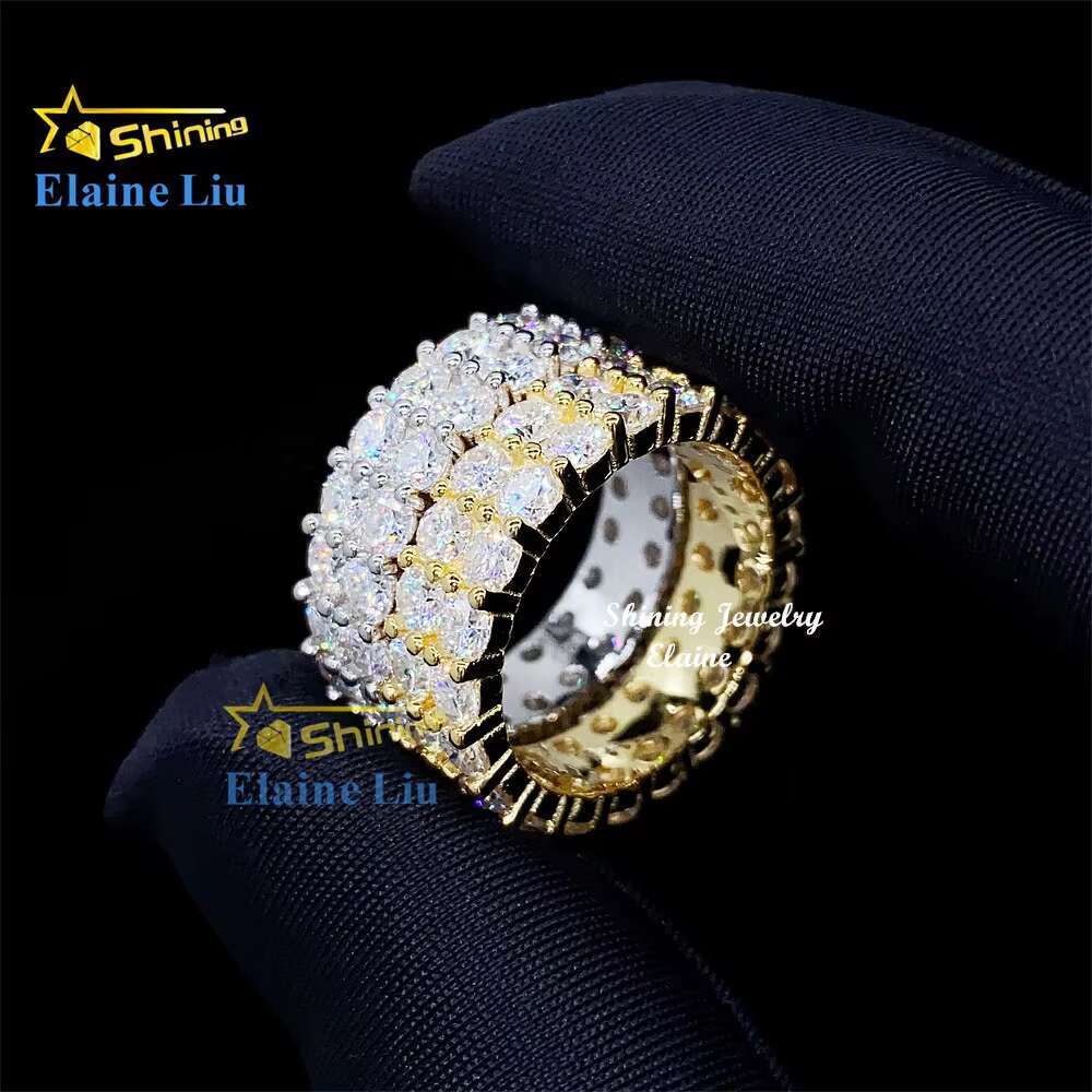 Pass Diamond Tester 925 Sterling Silver Diamond Cz Zircon or Vvs Moissanite Custom Fine Jewelry Rings