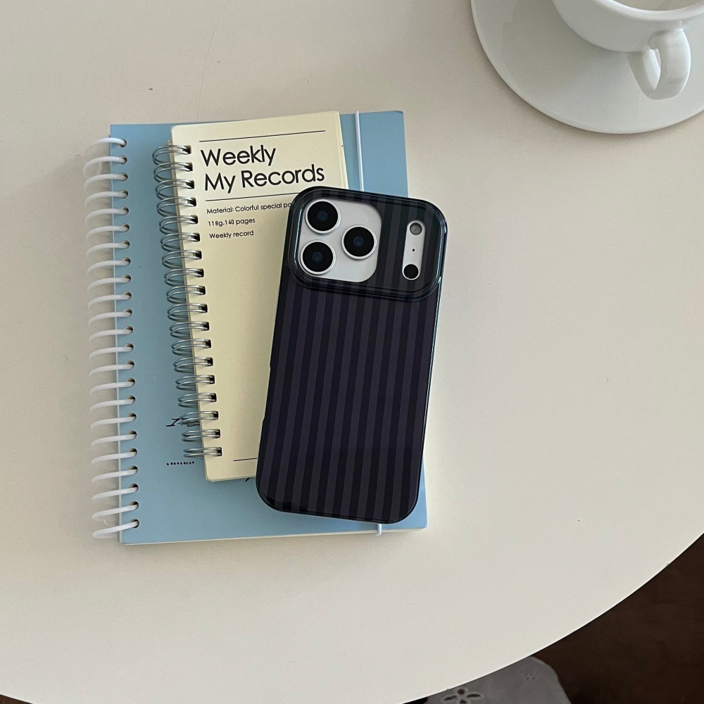 Solid Color Striped Phone Case Compatible with iPhone 17/16 Pro Max Simple Protective Cover iPhone 15/14 Pro