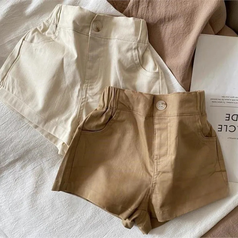 Fashion baby girl boy cotton shorts baby toddler solid color shorts spring and summer casual clothing baby clothing 18M-10Y 250409