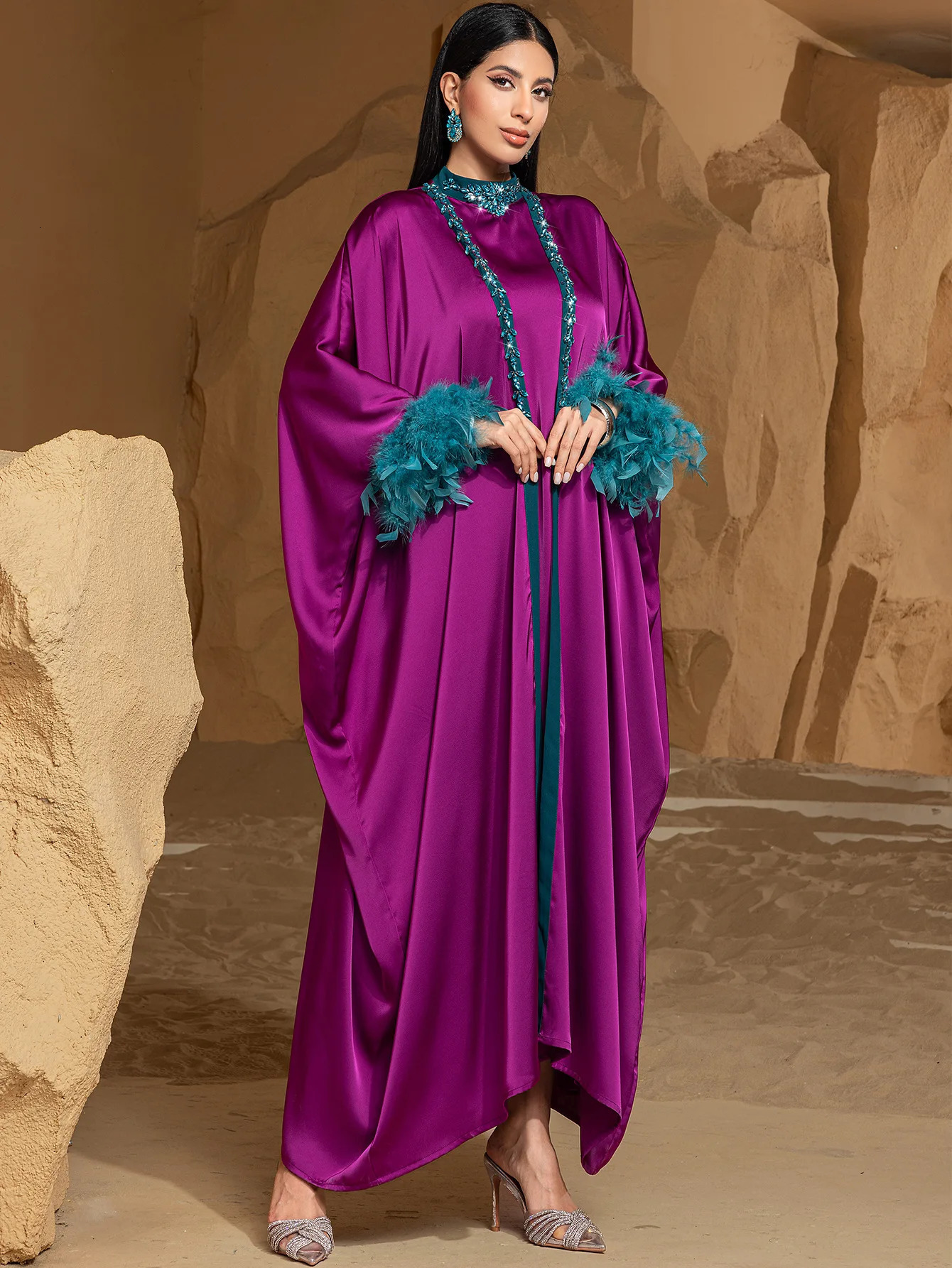 Eid al Fitr womens Abaya cardigan wool sweater 2piece set party long dress Muslim Kaftan robe Jalabiya Ramadan Vestidos Largos 250409