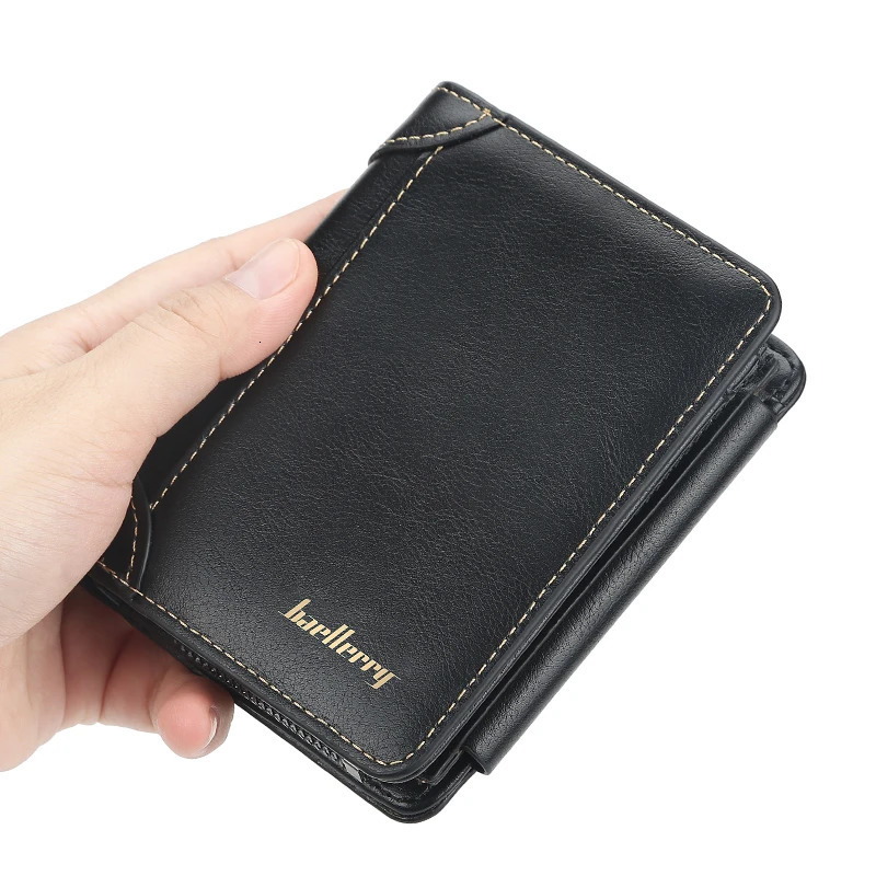 leather mens wallet highquality zipper short n card clip retro coin 250408