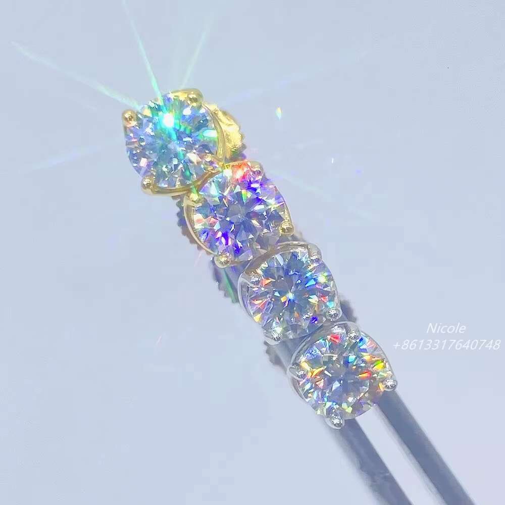 Hot Sale Mens Earring Ear Stud Mini Gold Plated Screw Back Vvs Mens Moissanite Earrings