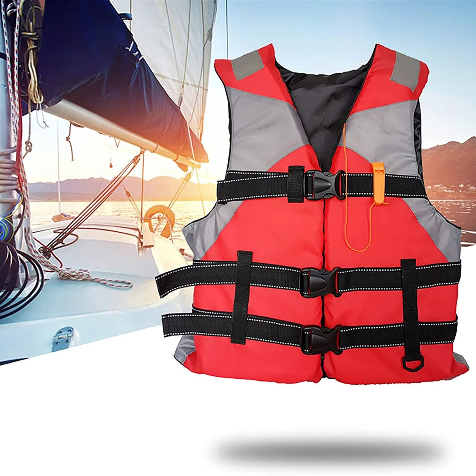 Adult Life Jacket Assisted Vest Kayaking Skiing Snorkeling Fishing Water Sports Outdoor Perfect for Any Water Sports Rowing Surfing 250409