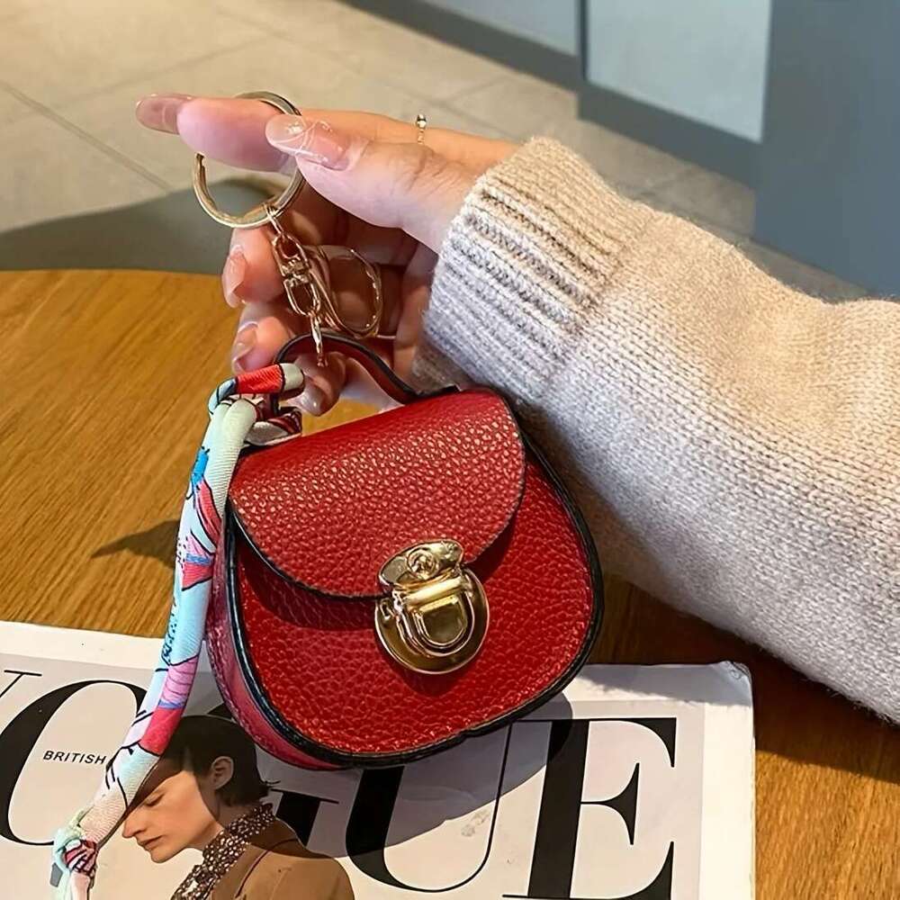Elegant Mini Saddle Bag, Keychain With Premium Silk Scarf, Lightweight Faux Leather Coin Purse, Small Tote Bag Perfect Chic Gift