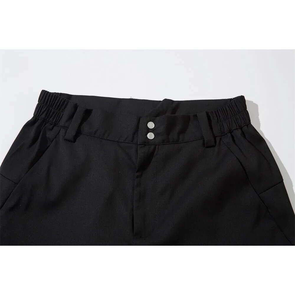 Pleated Solid Color Suit Mens Spliced Autumn High Street Loose Wide Leg Pants Zipper Fly Trousers Men