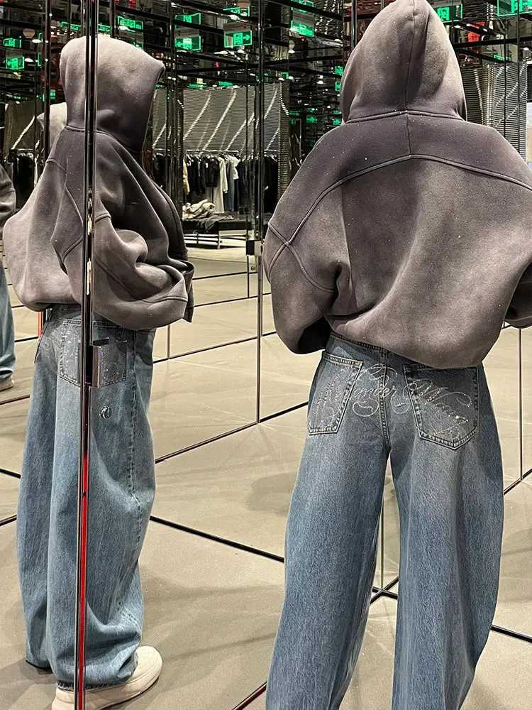 Letter Hot s High Waited Woman Street Fashion Baggy Jeans Clothing Casual Versatile Pants Women Z260313