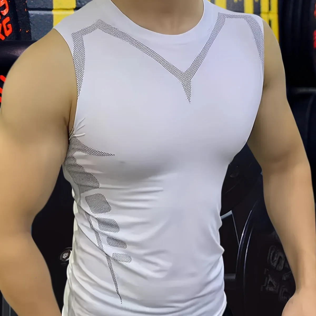 Mans Compression Tank Top Men Gym Shirt Sleeveless Quick Dry Sportswear Male Fitness Bodybuilding Vest Workout Muscle Top 250409