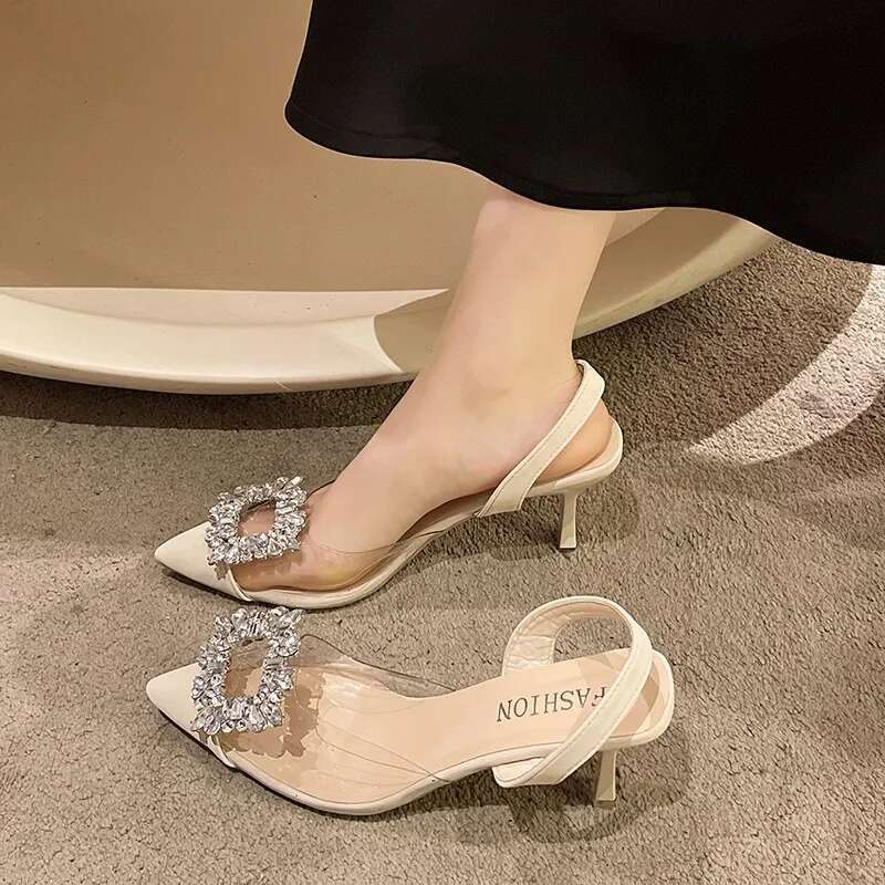 2024 Women's Summer New Style Fashion Pointed Toe Designer Comfortable Anti-Slip High Heels Elegant Dress Banquet Party Sandals