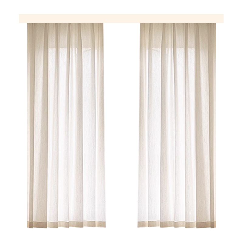 A950 New medieval style Fufeng yarn linen curtains light-transmitting but not transparent living room balcony bedroom whole house custom finished curt