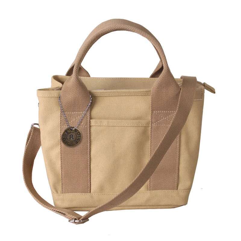 Zipper Single Shoulder High-End Lunch Handheld Layered Canvas Women's Bag