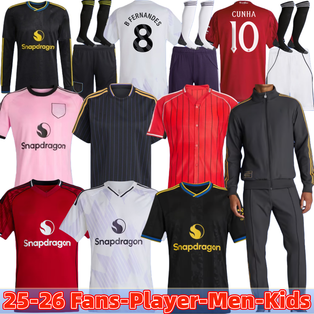 25 26 United Soccer Jerseys CUNHA AMAD MARTINEZ RASHFORD MAINOO CASEMIRO MALACIA 2025 2026 football shirt McTOMINAY MARTIAL B. FERNANDES men kids kit S-4XL