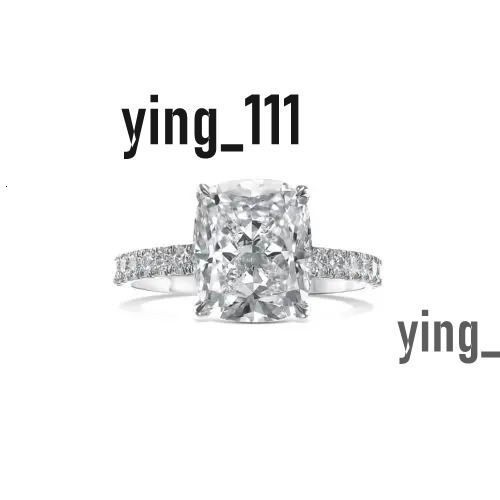 14k White Gold Ring EF total 3ct Carat Cushion Cut Lab Created Diamond IGI Certificate CVD HPHT Gift For Lady Couple