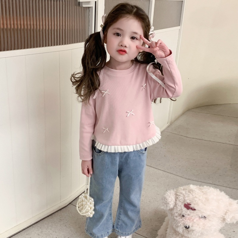 Ddmyshoesvip Girls Long Sleeved T Shirt For And Autumn New Style Western Style Children S Base Shirt Girls Baby Spring Outfit Lace Top