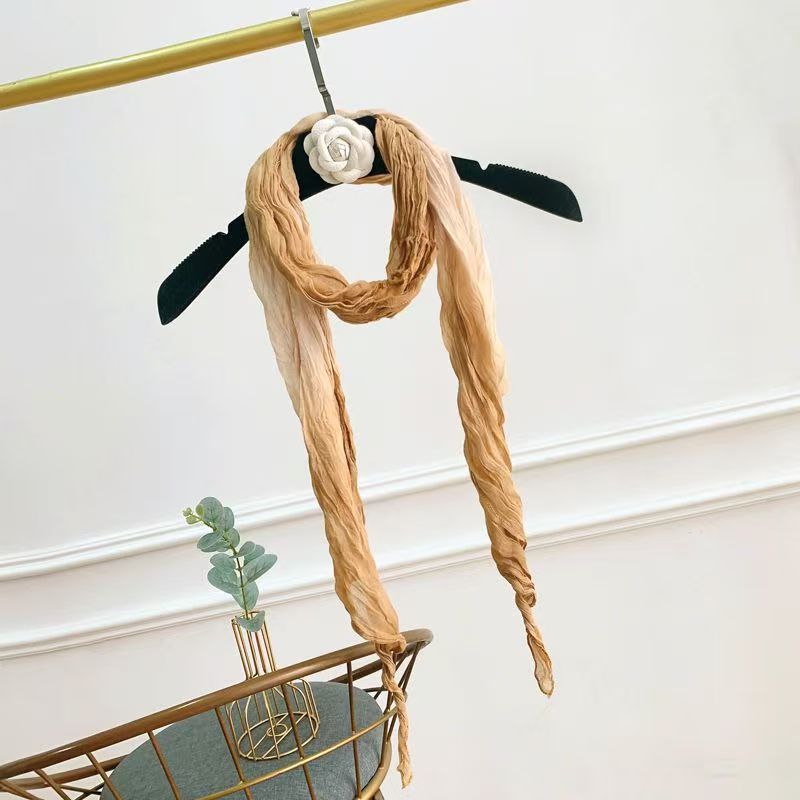 T445 cotton and linen pleated Korean scarf silk scarf female autumn and winter style fashionable and versatile student dual-use scarf outer shawl