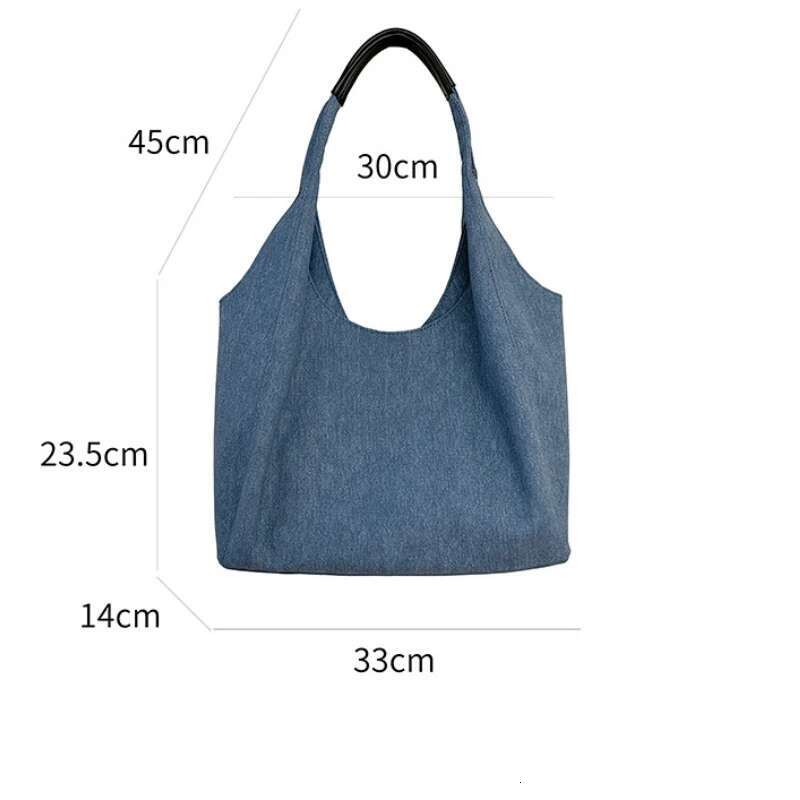 Fashion Portable Handbag New Women Commuting Shoulder Casual Versatile Denim Large Capacity Canvas Tote Bag