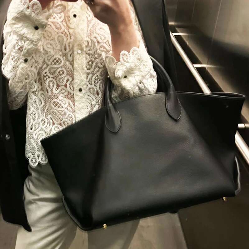 Genuine Leather Large Capacity Medium Tote Bags For Women Designer Handbag And Purses 2024 New In Top Handle Wrist