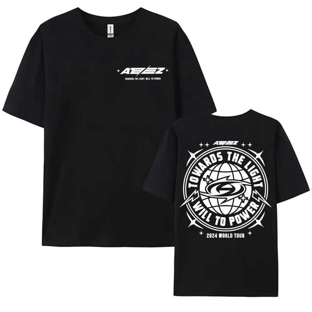 The Ateez World Tour 2025 is shining brightly it will provide power for mens womens Korean fashion and high-quality casual 100% cotton T-shirtsXJ25040