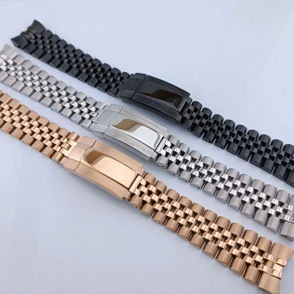 High quality 20mm wide solid five bead stainless steel daily watch strap mens watch accessories tool strap 251107