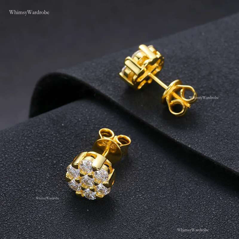 Passed Test Men Women D Color 3mm Moissanite Sterg Sier Gold Bg Dia Studs Earrings Nice Gift