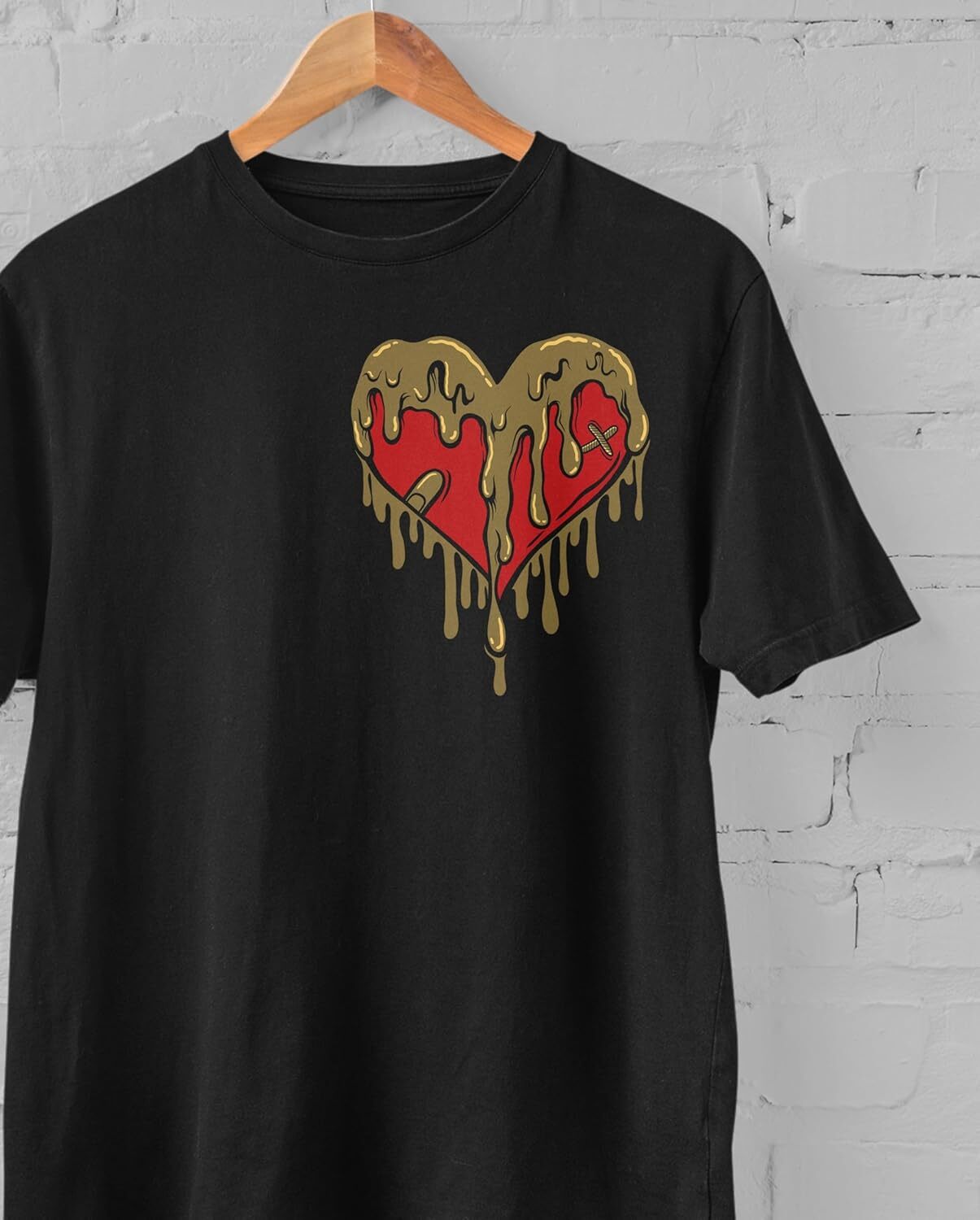 T shirt for Mens AJ 9 Olive 9s OG Retro Shirt, Dripping Heart, Shirts Match Sneakers 2D Sneaker Graphic Tee Casual Tops Clothes Short sleeve