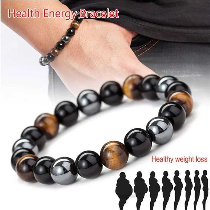Natural Black Obsidian Hematite Tiger Eye Beads Bracelets Men for Magnetic Health Protection Wen So Jewelry Psera HbreC250408