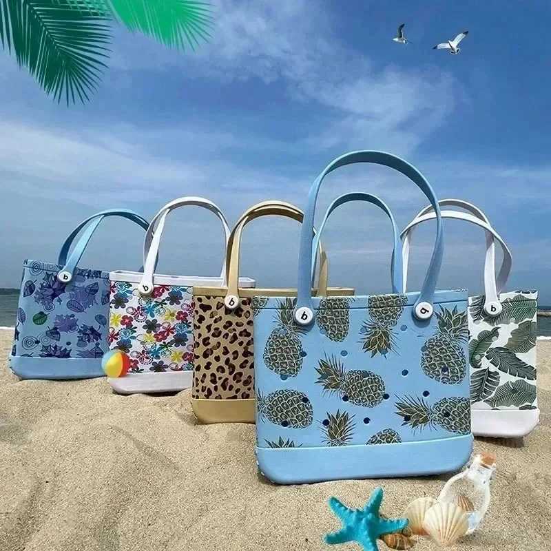 EVA Beach Tote Bag Rubber Waterproof Large Handbag Wen Trendy Shoder Bags Shopping Bag Purses Travel Picnic Storage Basket Z250409