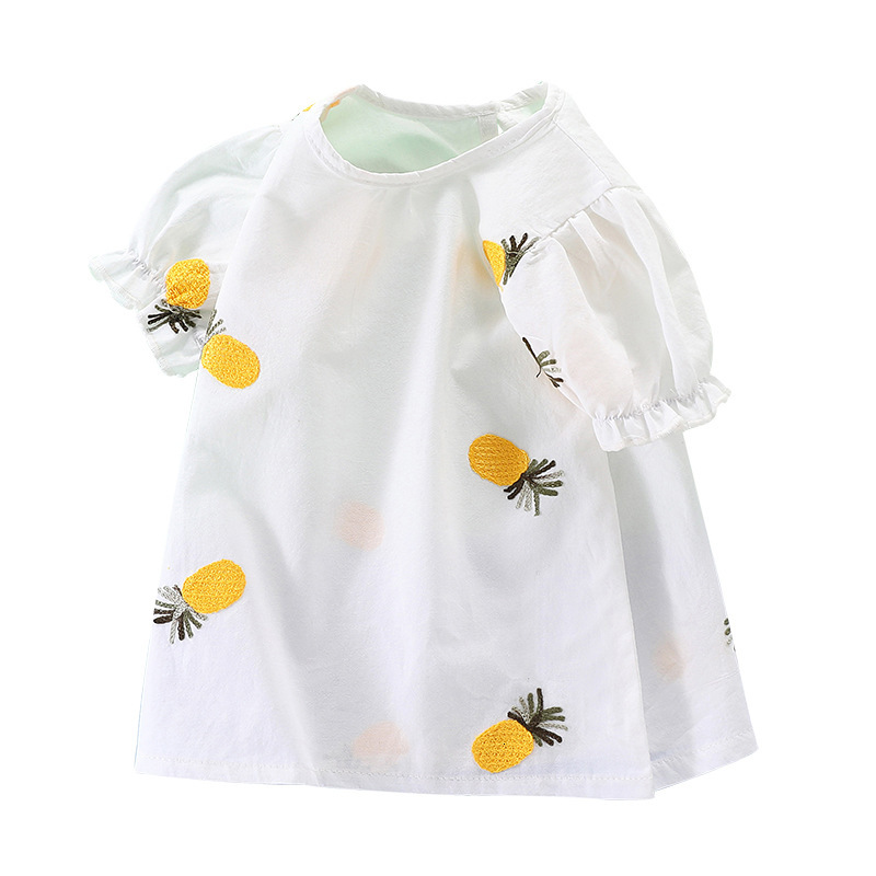 Ddmyshoesvip Girls T Shirt Summer Edition New Girl Baby Korean Half Western Style Flower Bud Sleeve Children S Pure Cotton Bottom Top