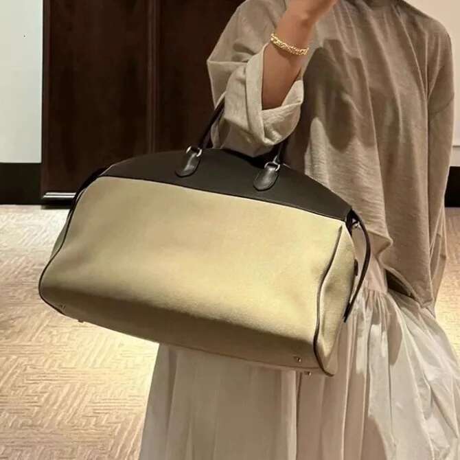 Boston Bags Shoulder Fashion leather Strap Designer Crossbody Handbag Large Capacity Canvas Women's Simple Tote Bag