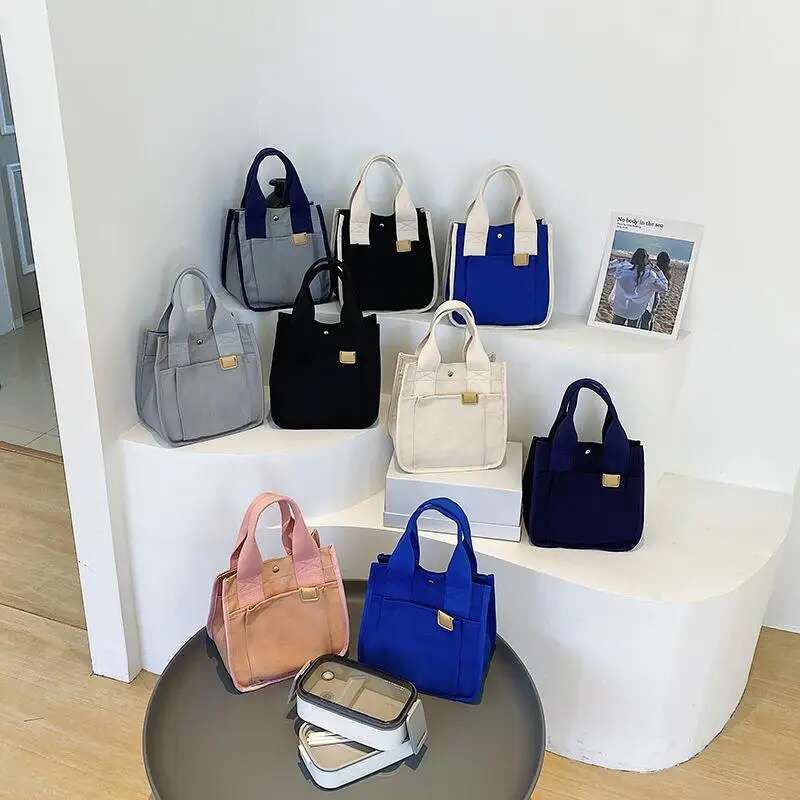 Black Canvas Totes Shoulder For Women Simple Messenger Women's Handbag 2022 New Solid Large Capacity Female Shopper Bag