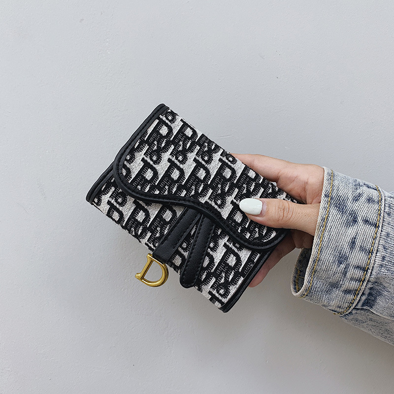 Luxury hand-held wallet for men and women, long three fold large capacity classic versatile wholesale, multi card slot card wallet, wallet, zero walle