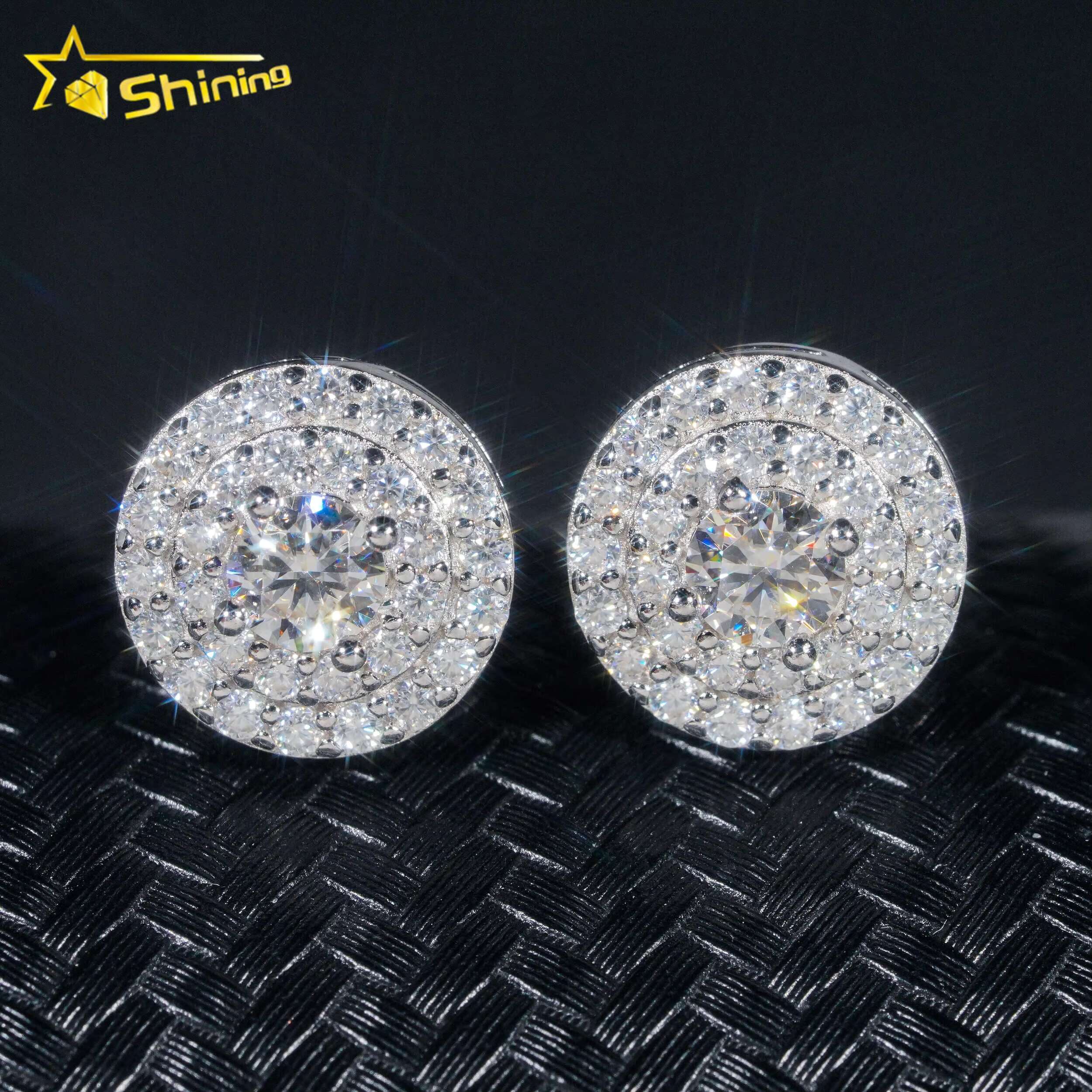 Hot Selling Jewelry Earrings Screw Back Moissanite Diamond Certified 925 Sterling Silver Stud Earrings