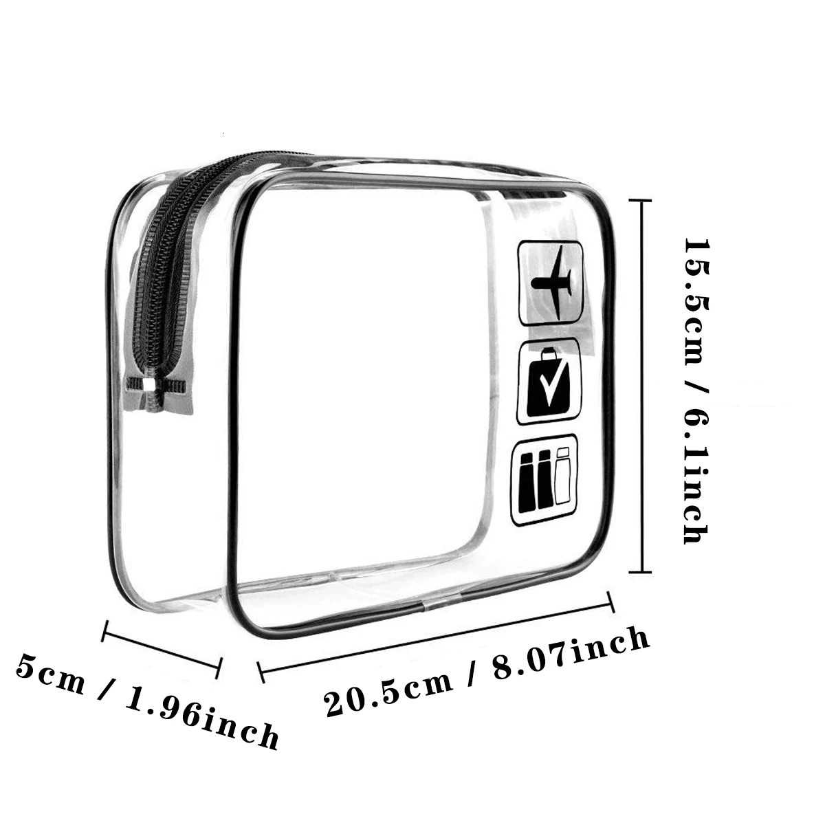 YANZAI Transparent Zipper Makeup Bag Organizer Box Mens Travel Waterproof 250408