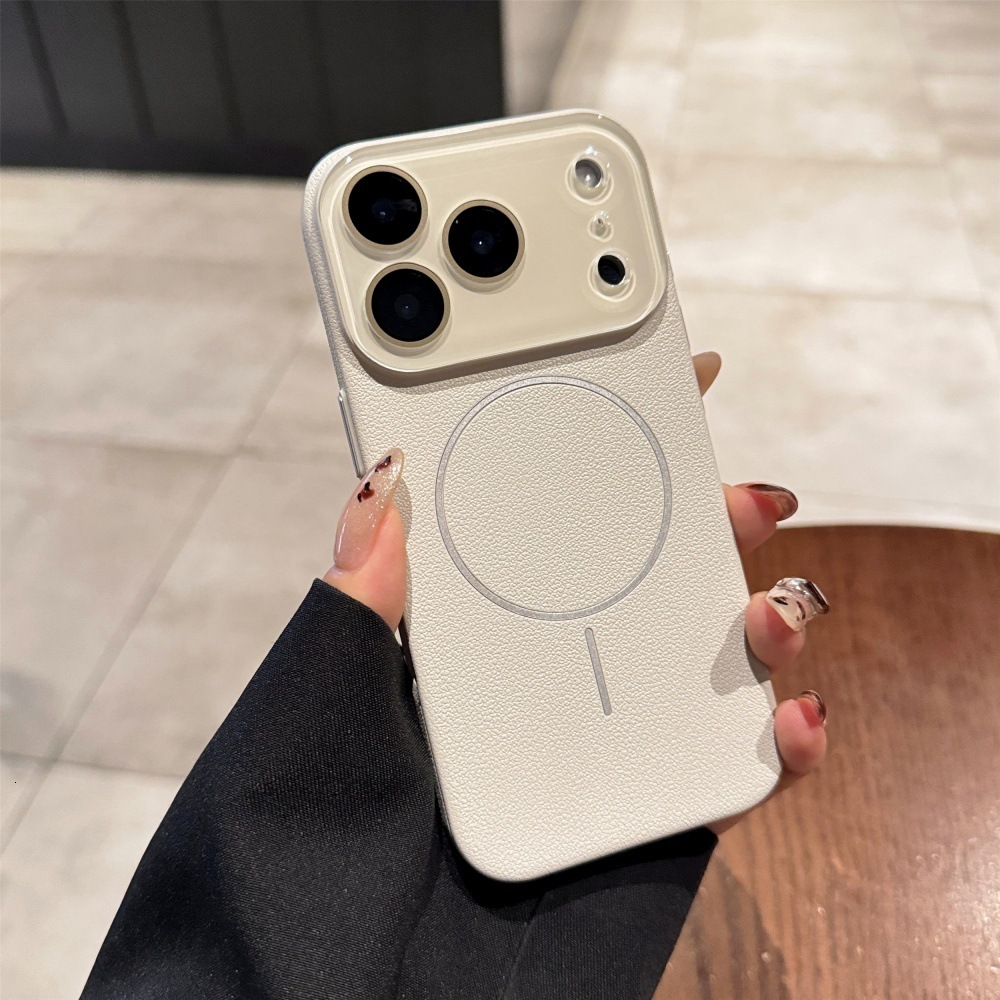 Style Texture Magnetic Phone Case Compatible with iPhone 17/16 Pro INS Solid Color Protective Cover iPhone 15/14