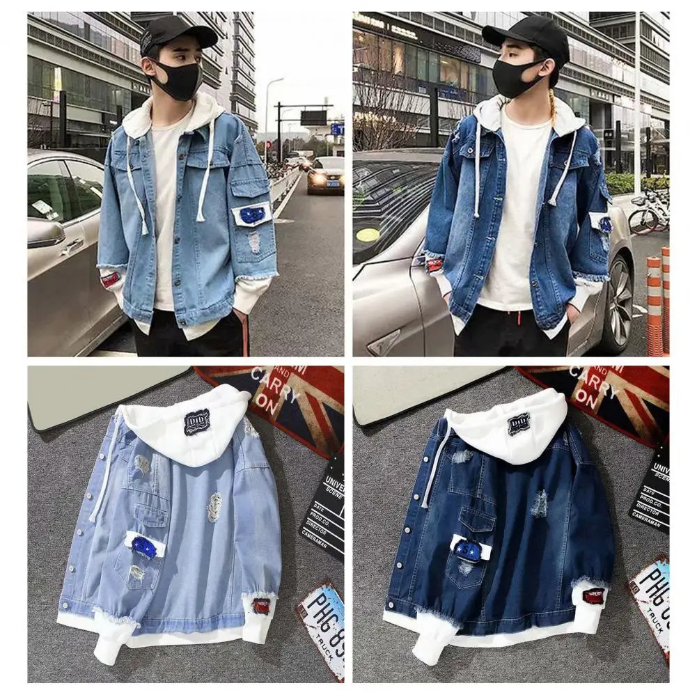 Mens outerwear fashionable ultra soft denim jacket relaxed fit single corset 250409