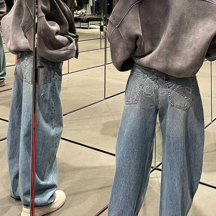 Letter Hot s High Waited Woman Street Fashion Baggy Jeans Clothing Casual Versatile Pants Women Z260313