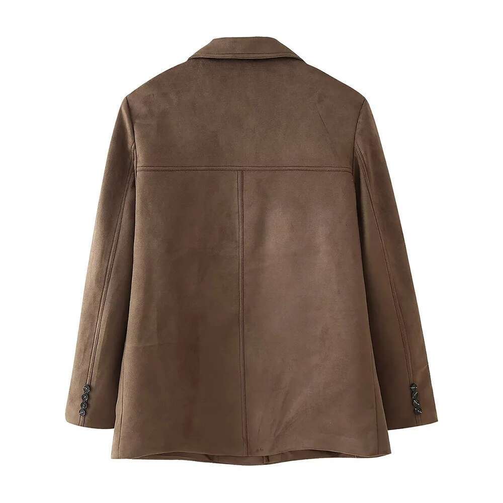 Autumn Winter New Fashionable Women's Clothing Casual Elegant Design Sense European And American Retro Suede Suit Jacket