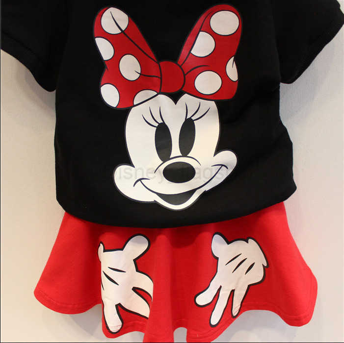 Disney Childrens Set Kindergarten Childrens Day Performance Costume Mickey Mouse Short Sleeves Girls two-piece dress setXJ250409
