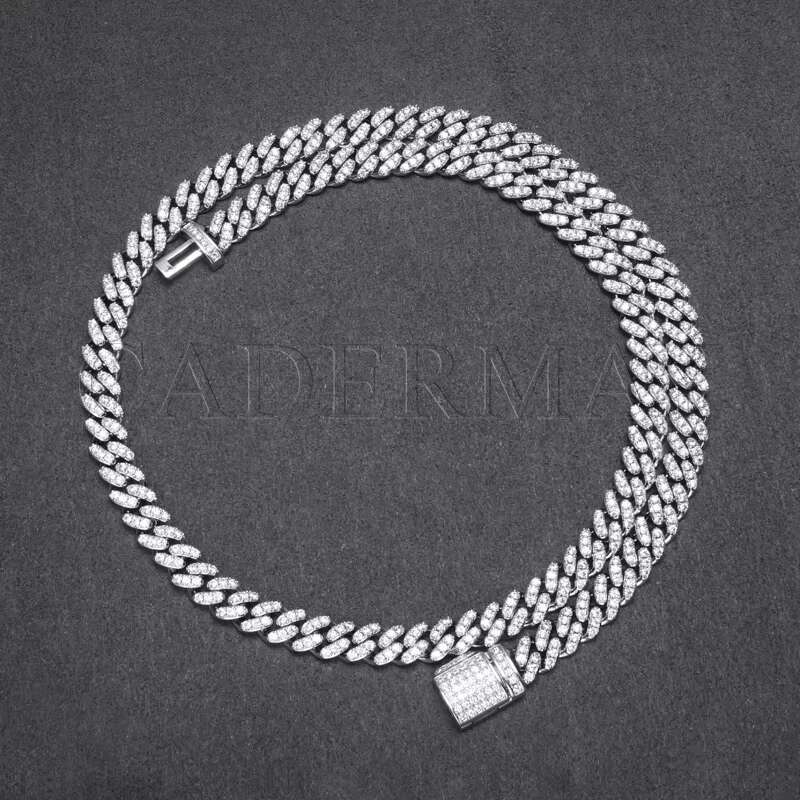 Cadermay 6mm D VVS Moissanite Miami Hip Hop Jewelry Men Women Gift Cuban k Chain