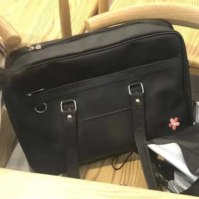 2024 New Women Japanese JK Uniform PU Student Commuter School Bag Large Capacity One Shoulder Straddle Bags Handbag Totebag