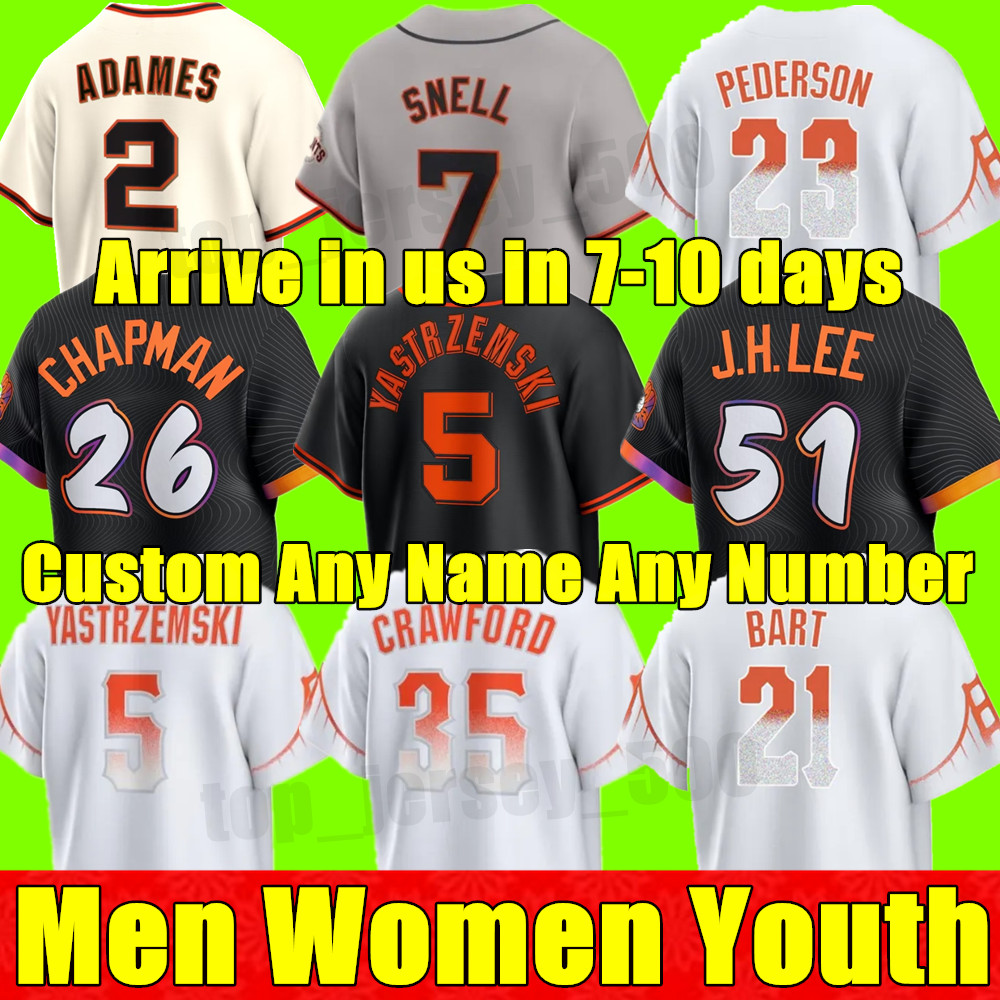 2024 Custom S-4XL Jung Hoo Lee Baseball Jersey Flores David Villar Webb Conforto Estrada LaMonte Wade Jr. Sabol Yastrzemski Posey Men Women Youth kids