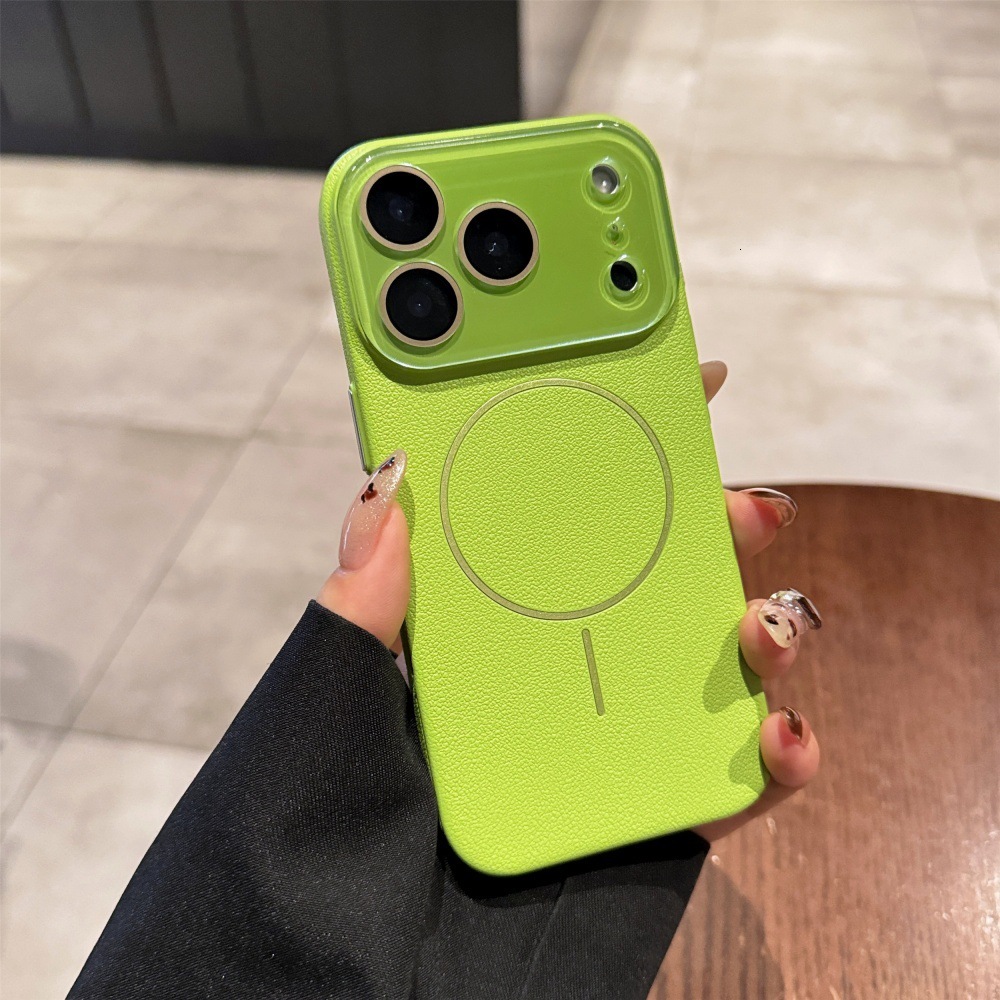 Style Texture Magnetic Phone Case Compatible with iPhone 17/16 Pro INS Solid Color Protective Cover iPhone 15/14