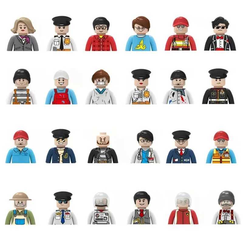 Childrens 3D Home Digital Set Building Blocks City Workers Firefighters Doctors Dolls Bricks Childrens Birthday Toys X250409