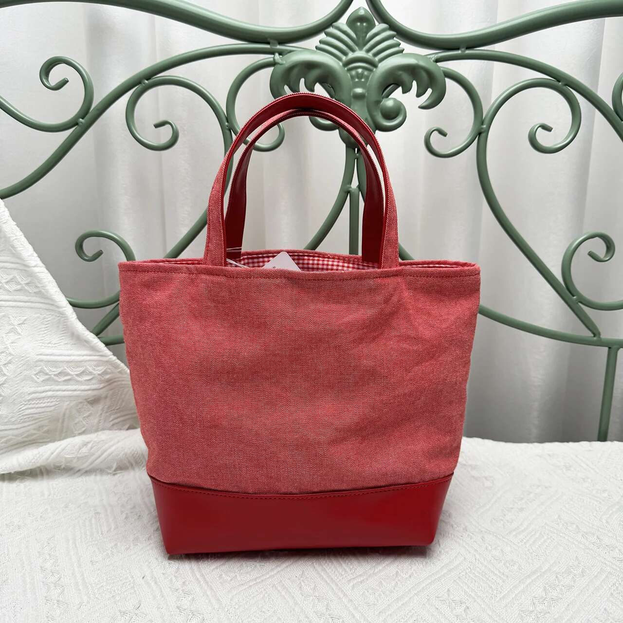 Kawaii Cute Cartoon Ladies Horizontal Solid Colour Square Denim Embroidery Bag Handbag 780601